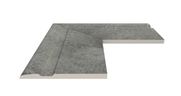 Керамогранит Угол фарфорового поручня наружный 90 Pool Garden Grey 25x50 Serapool