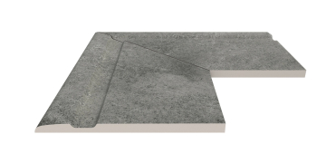 Керамогранит Угол фарфорового поручня наружный 90 Pool Garden Grey 30x50 Serapool