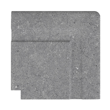 Керамогранит Угол фарфорового поручня наружный Cement Grey 25x25 Serapool
