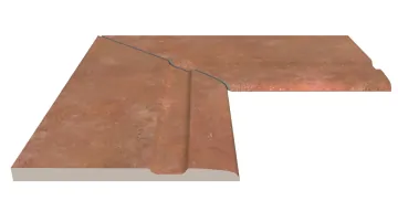 Керамогранит Угол фарфорового поручня внутренний 90 Cotto 25x50 Serapool