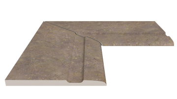Керамогранит Угол фарфорового поручня внутренний 90 Natural Mocha 25x50 Serapool