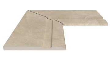 Керамогранит Угол фарфорового поручня внутренний 90 Pool Garden Beige 25x50 Serapool