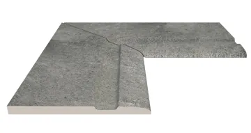 Керамогранит Угол фарфорового поручня внутренний 90 Pool Garden Grey 25x50 Serapool
