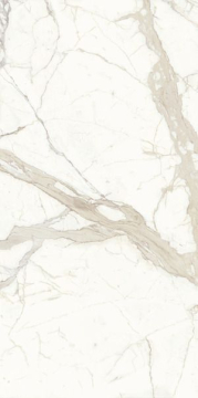 Керамогранит UM6L157536 Bianco Calacatta Lucidato Shiny 150x75 Ariostea