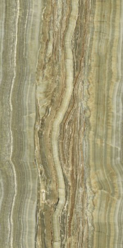 Керамогранит UO6L157558 GREEN ONYX VEIN Cut Luc Shiny 150x75 Ariostea