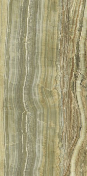 Керамогранит UO6L300558 Green Onyx Vein Cut Lucidato Shiny 150x300 Ariostea