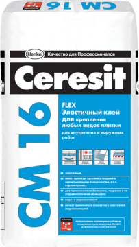 Клей 1317215 CM16 для плитки эластичный 25кг Ceresit