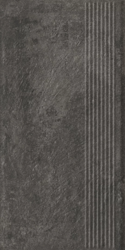 Клинкерная плитка Carrizo Basalt Stopnica Prosta Struktura Mat B1a 30x60 Paradyz
