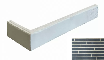 Клинкерная плитка Forta Black Riegel 7303/2 R (Y) угловая 400x40x14 Terramatic