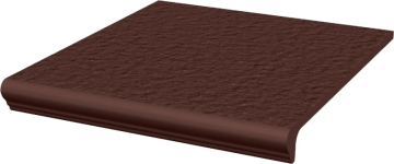 Клинкерная плитка Natural Brown Duro Cтупень простая с носиком структурированная 30x33 Paradyz