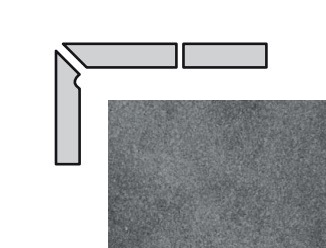 Клинкерная плитка Плинтус ступени 058 Anthrazit левый 31x7.3 Interbau