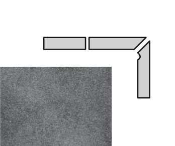 Клинкерная плитка Плинтус ступени 058 Anthrazit правый 31x7.3 Interbau
