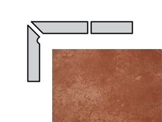Клинкерная плитка Плинтус ступени 059 Kastanie левый 31x7.3 Interbau