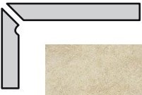 Клинкерная плитка Плинтус ступени 112 Bambus Beige левый 36х8 Interbau