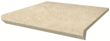 Клинкерная плитка Scandiano Beige Ступень простая с капиносом структурная 30х33 Paradyz