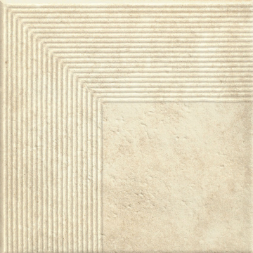 Клинкерная плитка Scandiano Beige Ступень угловая структурная 30х30 Paradyz