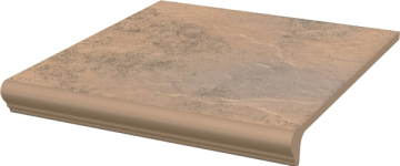 Клинкерная плитка Semir Beige ступень простая с носиком структурированная 30x33 Paradyz