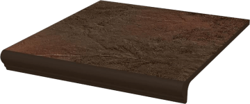 Клинкерная плитка Semir Brown ступень простая с носиком структурированная 30x33 Paradyz