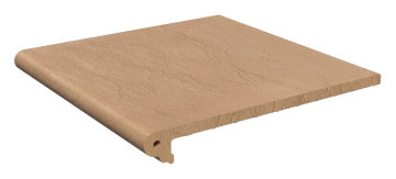 Клинкерная плитка Ступень Фронтальная Флорентийская Дюна накат Скала 320x330x14 Натуральный Клинкер