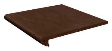 Клинкерная плитка Ступень Фронтальная Флорентийская Шоколад накат Скала 320x330x14 Натуральный Клинкер