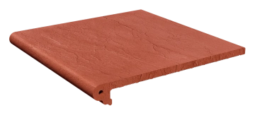 Клинкерная плитка Ступень Фронтальная Флорентийская Вишня накат Скала 320x330x14 Натуральный Клинкер