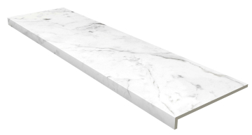 Клинкерная плитка Ступень фронтальная Marble Anti-Slip Rect. Carrara Blanco 31,5*119,7 Gres de Aragon