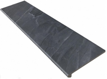 Клинкерная плитка Ступень фронтальная Tibet Smooth Round. Antracita 33x120 Gres de Aragon
