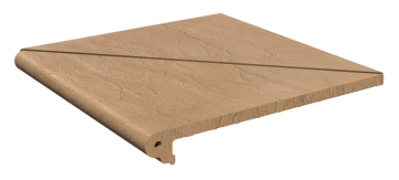 Клинкерная плитка Ступень угловая (распил из двух половин) Дюна 330x330x14 Натуральный Клинкер