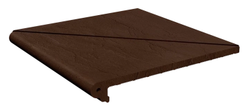 Клинкерная плитка Ступень угловая (распил из двух половин) Шоколад 330x330x14 Натуральный Клинкер