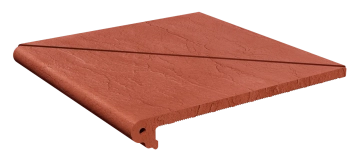 Клинкерная плитка Ступень угловая (распил из двух половин) Вишня 330x330x14 Натуральный Клинкер