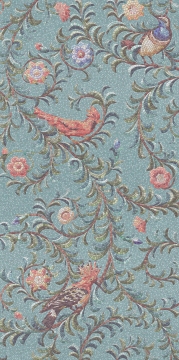 KMP2STA004BR3X Плитка Панно Райский сад бирюзовый матовый обрезной (из 3-х частей 60x119,5x0,9) 180x119,5x0,9 Kerama Marazzi