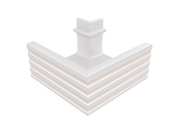 KP143 Керамогранит Переливной лоток керамический наружный угол White 25,5x25,5 Serapool