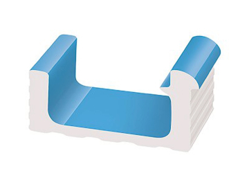 KP251 Керамогранит Переливной лоток керамический 1/2 часть Light Blue 29x12 Serapool