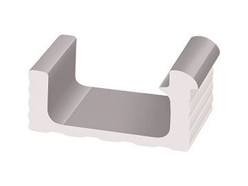 KP259.1 Керамогранит Переливной лоток керамический 1/2 часть Grey 29x12 Serapool