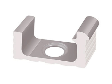 KP269.1 Керамогранит Переливной лоток керамический 1/2 часть со сливом Grey 29x12 Serapool