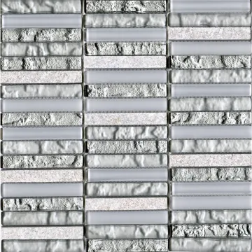 L'Antic Colonial L242521831 Мозаика Tecno Linear Silver White 1.5x9.7 G517 29,6x29,6x0,8 L'Antic Colonial