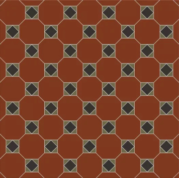 M6131/6302/6712 Керамогранит Октагон красный / Квадрат черный / Треугольник зеленый на сетке 320x320 Metlah.Store