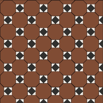 M6131/6302/7112 Керамогранит Октагон красный / Квадрат черный / Треугольник белый на сетке 320x320 Metlah.Store