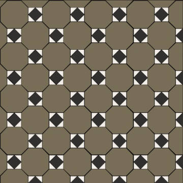 M6731/6302/7112 Керамогранит Октагон зеленый / Квадрат черный / Треугольник белый на сетке 320x320 Metlah.Store