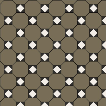 M6731/7102/6712 Керамогранит Октагон зеленый / Квадрат белый / Треугольник черный на сетке 320x320 Metlah.Store