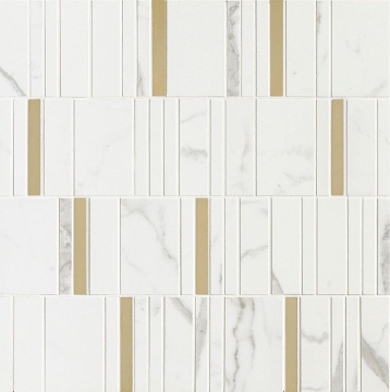 M8H9 Мозаика Allmarble Wall Statuario Mosaico Barcode Lux 40х40 MARAZZI Italy