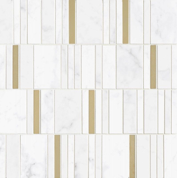 M8HA Мозаика Allmarble Wall Altissimo Mosaico Barcode Lux 40х40 MARAZZI Italy