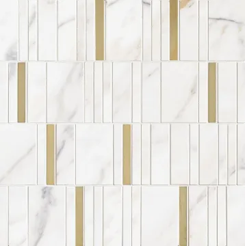 MARAZZI Italy M8HD Мозаика Allmarble Wall Golden White Mosaico Barcode Lux 40х40 MARAZZI Italy