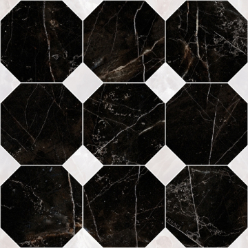 Мозаика 262612 MOSAICO OTTAGONO NERO AMASANTA 39x39 Versace (Gardenia Orchidea)