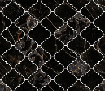 Мозаика 262622 MOSAICO ARABESCATO NERO AMASANTA 35x35 Versace (Gardenia Orchidea)