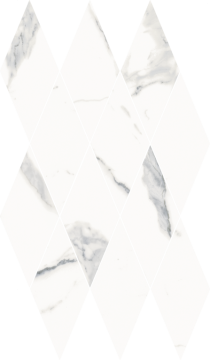 Мозаика 620110000202 Stellaris Statuario White Mosaico Diamond Lux 28x48 Italon