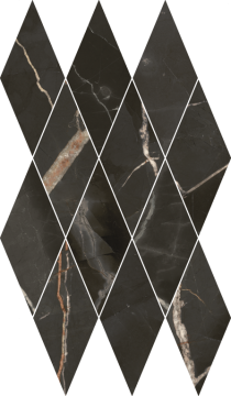 Мозаика 620110000208 Stellaris Absolut Black Mosaico Diamond Lux 28x48 Italon