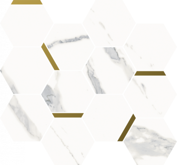 Мозаика 620110000220 Stellaris Statuario White Mosaico Chic Nat 28.3x32.8 Italon