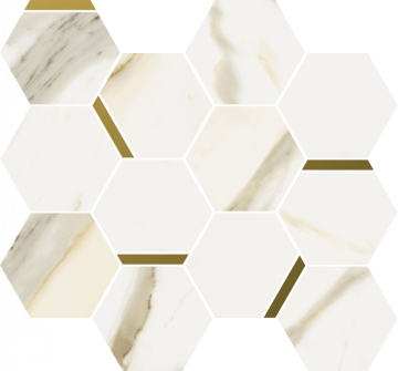 Мозаика 620110000221 Stellaris Calacatta Gold Mosaico Chic Nat 28.3x32.8 Italon