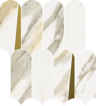 Мозаика 620110000230 Stellaris Calacatta Gold Mosaico Elegant Lux 32.5x36.1 Italon